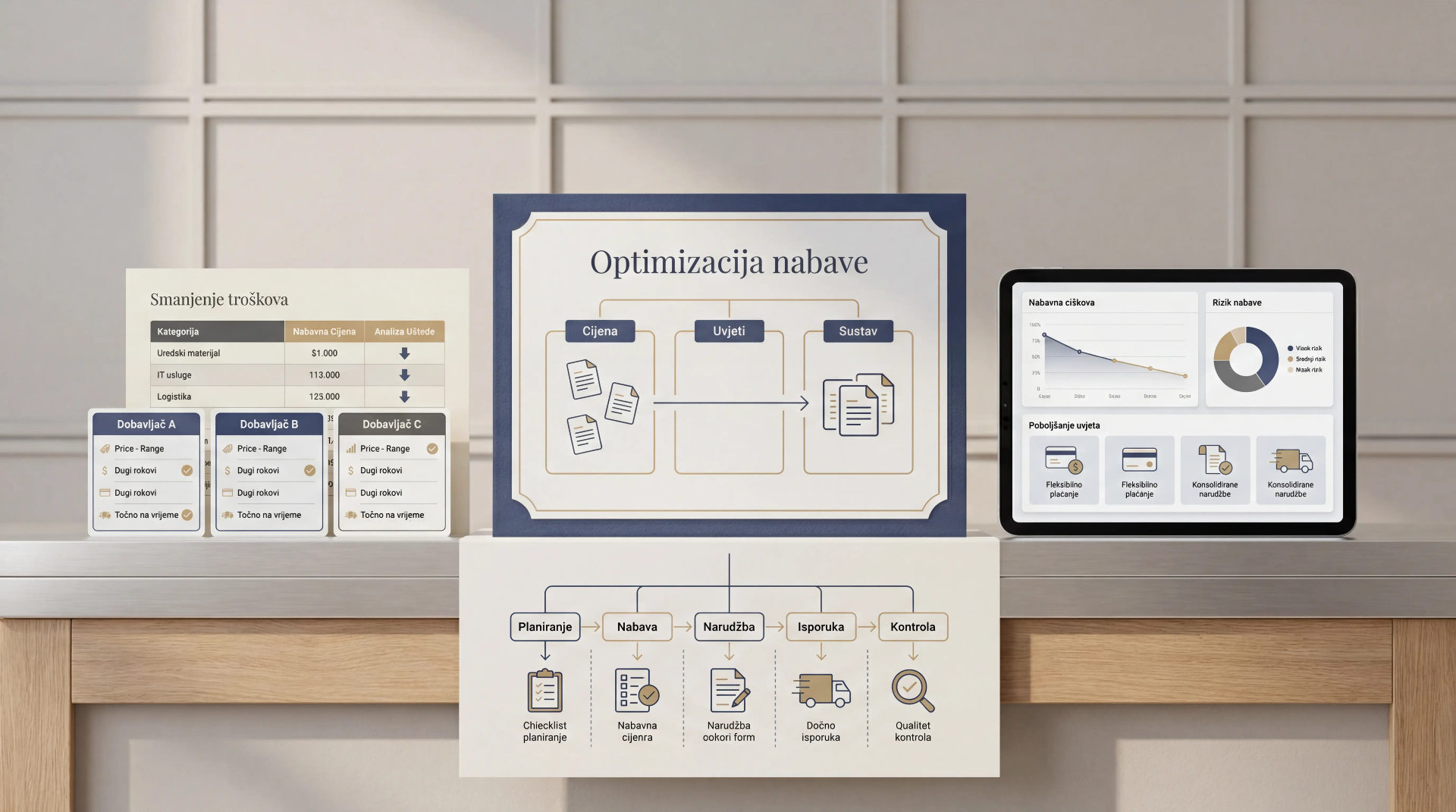 Procurement optimization of costs and supplier terms