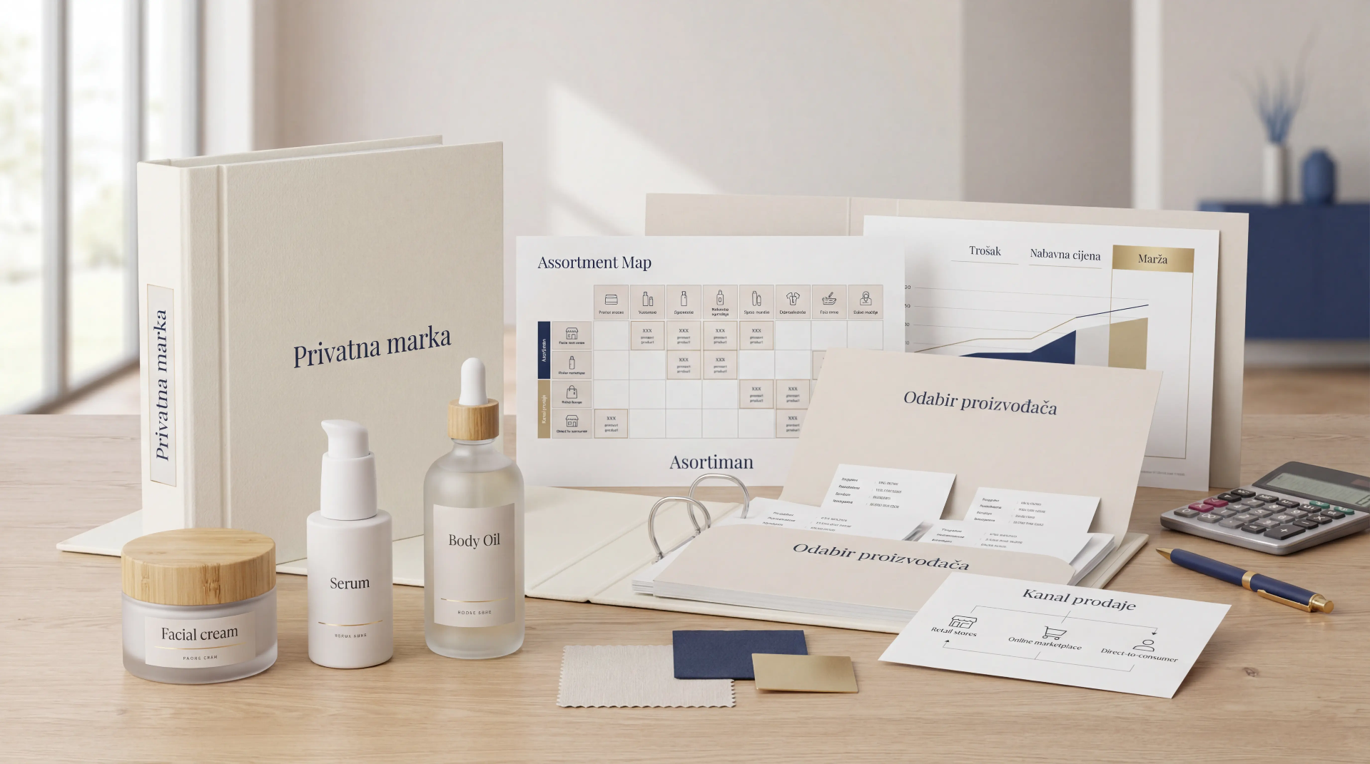 Private label development with assortment planning, supplier selection and margin structure